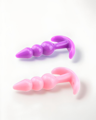 Jelly Butt Plug - Colourful Pink or Purple Anal Beginner Toy